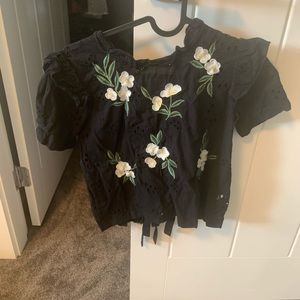 Black with flower top